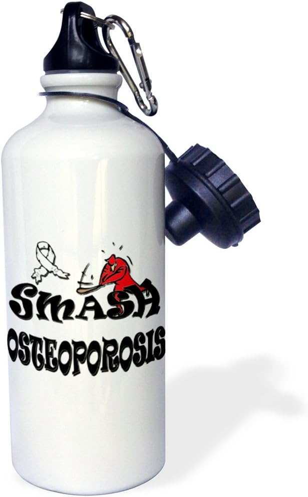 3dRose Smash Osteoporosis-Sports Water Bottle, 21oz , Multicolored