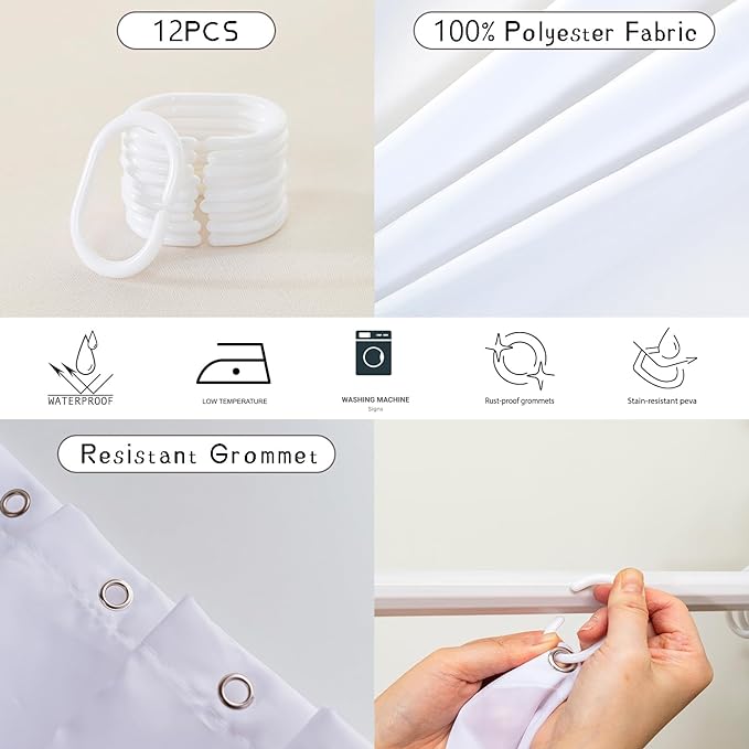 AILONEN Waterproof Floral Shower Curtain for Bathroom,Blue Botanical Wisteria Lavender Flowers Shower Curtain,Watercolor Floral Decor Bathroom Polyester with Grommets and Hooks 60" W*72" H