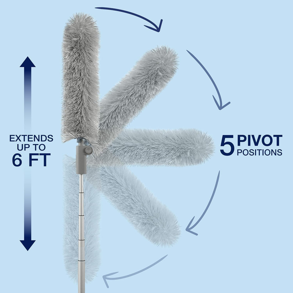 Bona High Performance Dusting System - 1 Extendable Handle, 3 Disposable Dusters, 1 Reusable Duster, & 1 Storage Bag - Extendable Dusting Kit