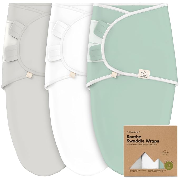 3-Pack Organic Baby Swaddle Sleep Sacks - Newborn Swaddle Sack, Ergonomic Baby Swaddles 0-6 Months, Swaddles for Newborns, Baby Sleep Sack, Baby Swaddle Blanket Wrap, Baby Essentials (Sage, L)