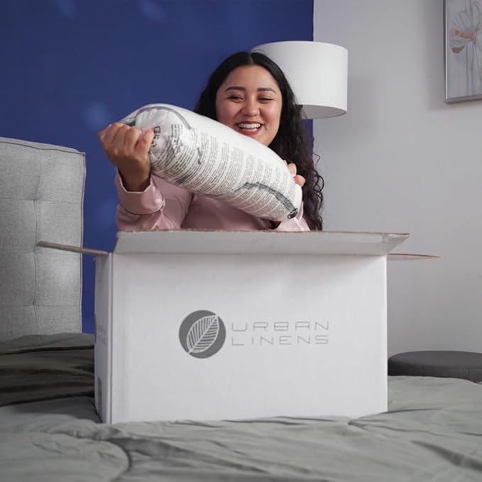 Set of 2 Bed Pillows for Sleeping King Size | Comfortable and Supportive | Premium Soft Down Alternative Microfiber Filled | Back and Side Sleeper Pillow