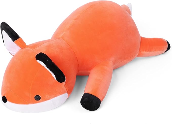 24" 4.2lbs Fox Weighted Stuffed Animals,Cute Cuddle Plushie toy Weighted Fox Plush Throw Pillow for Children Kids Adults(Fox)