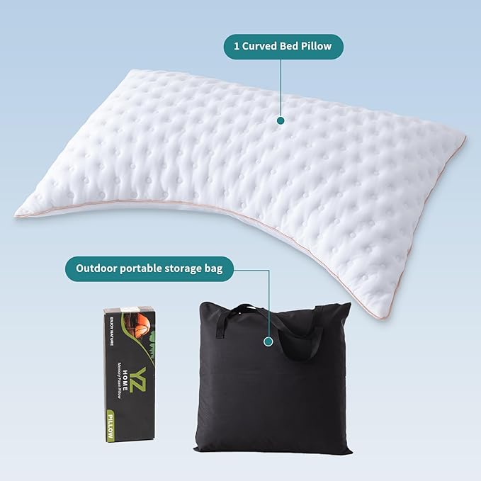 Pillow for Side and Back Sleepers Side Sleeper Pillow for Neck and Shoulder Pain Side Sleeper Bed Pillows Queen Size with Adjustable Shredded Memory Foam Filling