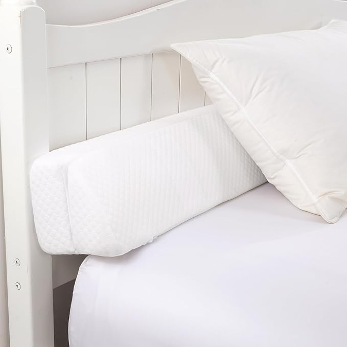 MABOZOO Pillow Wedge for Headboard Gap,Bed Gap Filler King Size,Foldable Bed Wedge Pillow for Headboard,White Bed Wedge Gap Filler,Foam Mattress Gap Filler,76"x6"x6"