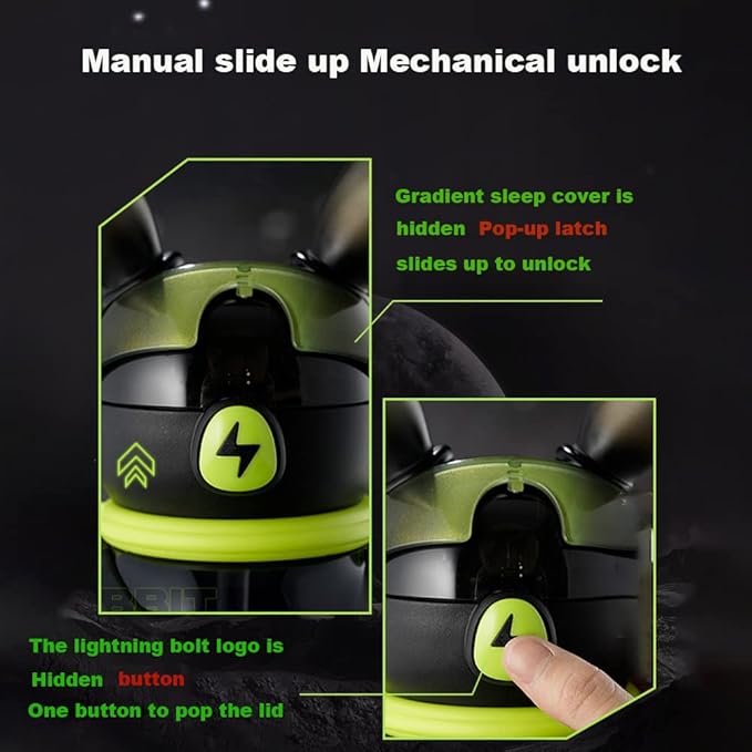 37 Oz Rabbit Water Bottle With Straw, Cool Lightning Space Rabbits Cup, Portable Outdoor Water Bottle, Suitable For Adults And Children Fitness Sports (Pink)