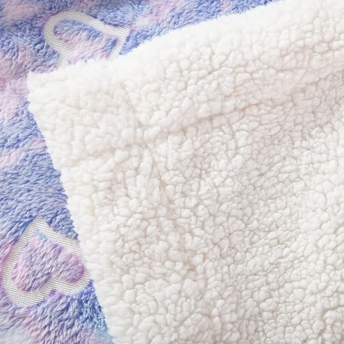 COSUSKET Glow in The Dark Blanket for Kids, Love Heart Luminous Birthday Super Soft Fuzzy Plush Sherpa Furry Fleece Multicolor Throw Blanket 50"x60" Boys Girls Gifts