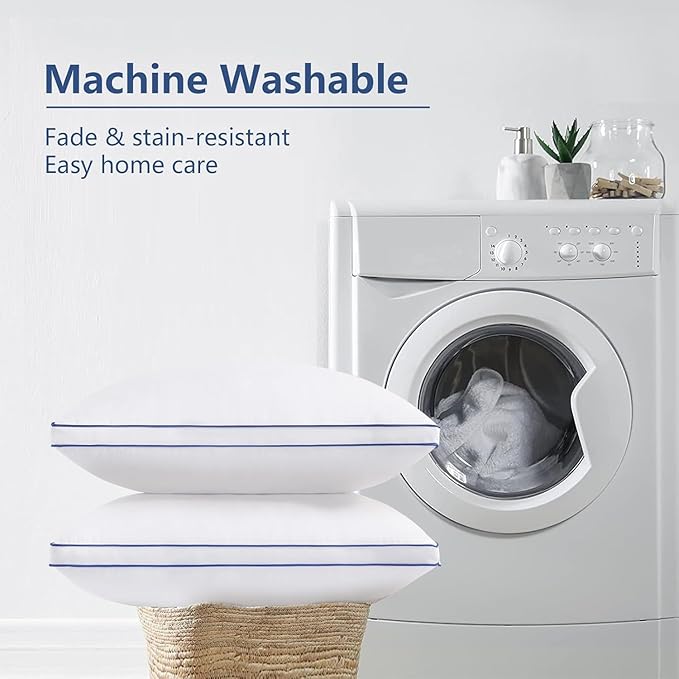 HARNY Bed Pillows for Sleeping, King Size Set of 2, Luxury Soft Hotel Quality and Supportive Down Alternative Microfiber Filled for Back, Stomach or Side Sleepers, Breathable & Skin-Friendly