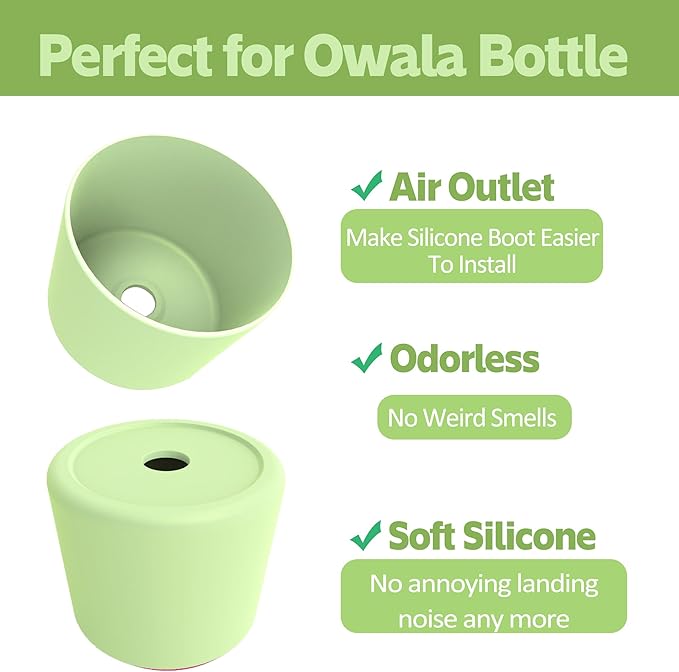 2PCS Silicone Water Bottle Boot for Owala 24oz 32oz 40oz,Anti-Slip Protective Sleeve Bottom Bumper Protector for FreeSip, Twist, and Flip Water Bottles