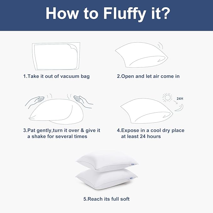 CozyLux Pillows Queen Size Set of 4, Hotel Quality Bed Pillows for Sleeping 4 Pack, Cooling Pillows for Side Back and Stomach Sleepers, Down Alternative Luxury Soft Supportive Fluffy Pillows (18x28)