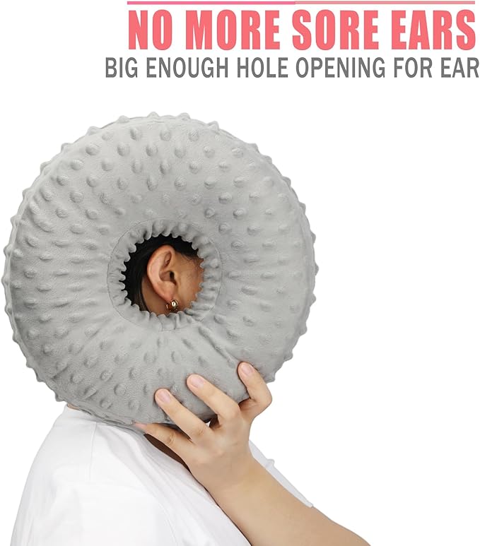 Easy to Clean Ear Hole Piercing Pillows for Ear Pain with Removable Pillowcase Cushion Head Neck Support Sleeping with Fresh Pierced Ear Earings