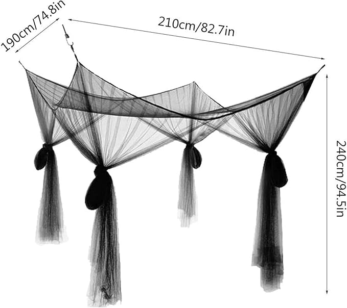 Mosquito Net for Bed Canopy, 4 Corner Post Curtains Bed Canopy Large Mosquito Netting Bedroom Princess Decoration for Girls & Adults, Fits Full/Queen/King Size