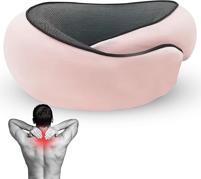 Airplane Travel Neck Pillow, Memory Foam Airplane Travel Pillow, 360 Degree Comfort and Breathability, Washable Modal Cover.Travel neck pillow for Airplane, Neck Pillow Airplane (Light Gray)