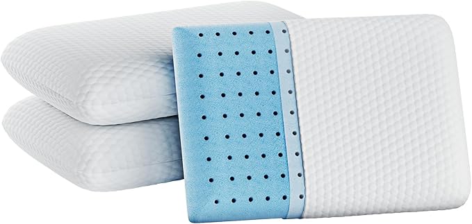 Sweetcrispy Memory Foam Pillows, Bed Pillows Standard Size Set of 3, Soft and Comfortable Pillow for Sleeping, Cooling Hotel Pillow for Side Sleeper, Removable, Machine Washable Cover