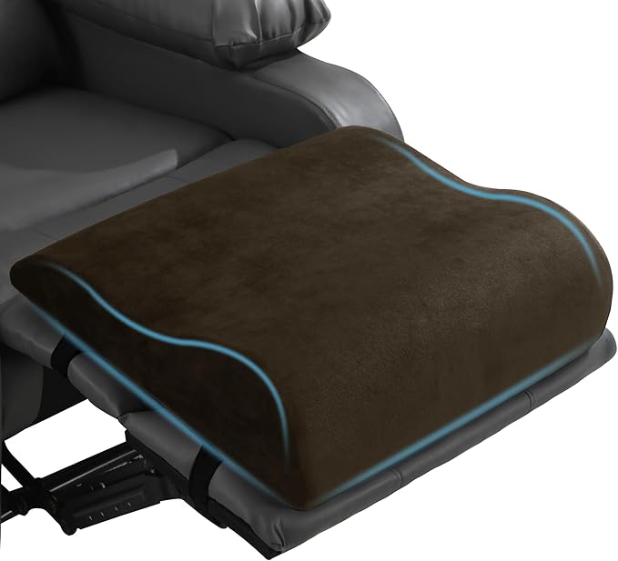 HOMBYS Extra Large Recliner Leg Pillow, Memory Foam Foot Rest Cushion Wave Shape Recliner Footrest Extender, Multi Purpose Back & Lumbar Support Pillow for Recliner, Bed, Sofa Couch, Coffee Color