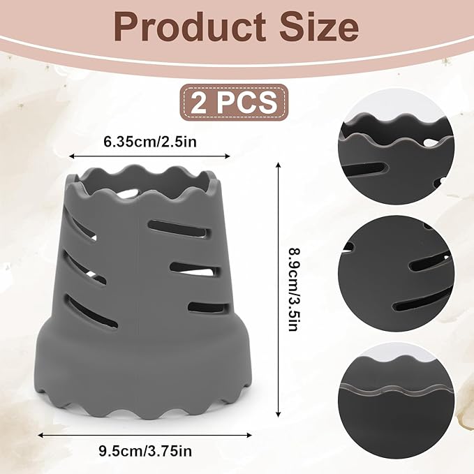 2pcs Drying Rack for Water Bottles, BPA Free Silicone Drying Rack for 15oz-100oz Bottles and Tumblers, Stackable Bottle Drying Holder Rack for HydroFlask, Yeti, Simple Modern, Camelbak(Grey)