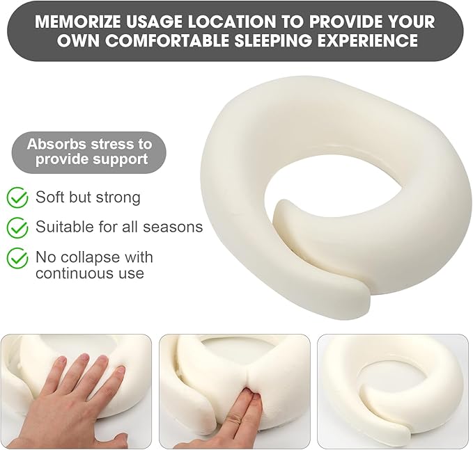 Neck Pillow, 2024 New Neck Pillow, Memory Cotton Neck Pillow, Can Store U-Shaped Pillow, Suitable for Airplanes, Cars, Offices, Upright Sleeping Neck Pillow (Gray)