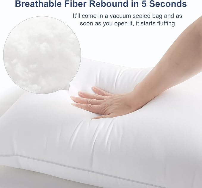 CozyLux Pillows King Size Set of 2, Hotel Quality Bed Pillows for Sleeping 2 Pack, Cooling Pillows for Side Back and Stomach Sleepers, Down Alternative Luxury Soft Supportive Fluffy Pillows (19x34)