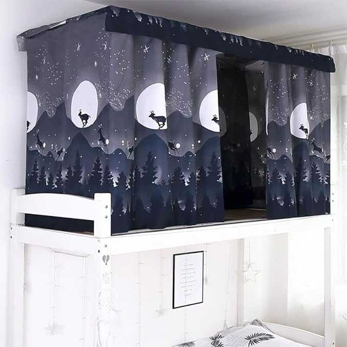 XGOPTS Bottom Bunk Bed Curtains Students Dormitory Bunk Bed Curtains Loft Bedroom Privacy Curtains Single Sleeper Blackout Cloth Bed Tent Curtain Shading Net Lightproof Bedding Spread Curtain Canopy
