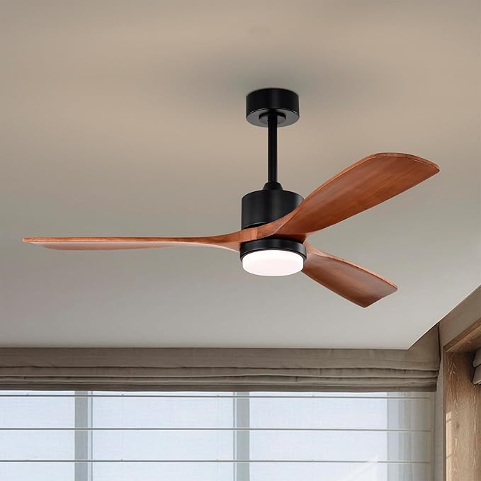 Tariq 52-inch Solid Wood and Metal Lighted Ceiling Fan with LED Lighting