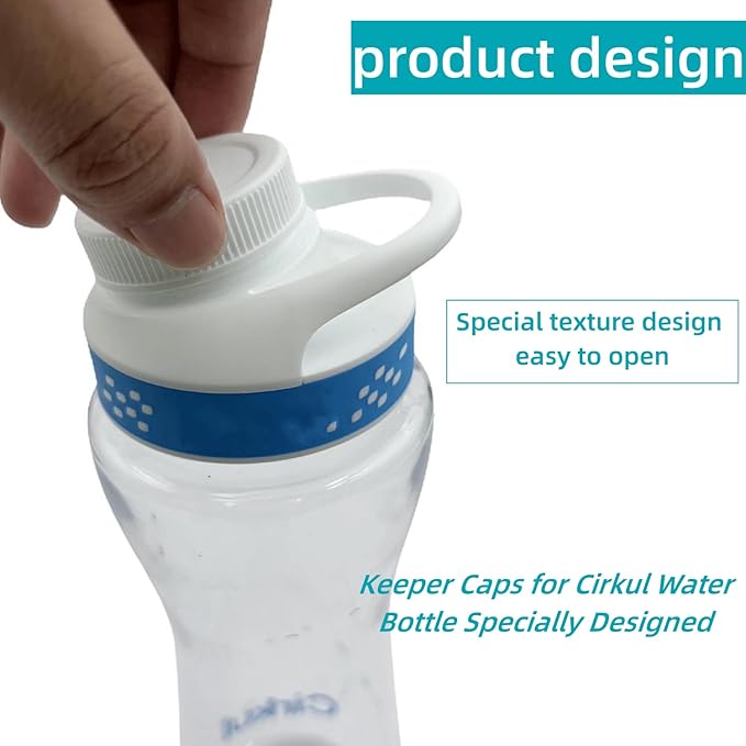 4 Pack Lid for Cirkul Water Bottle, Keeper Caps for Cirkul Water Bottle Compatible with Replacement 12oz, 22oz, 32oz, 42oz, 62oz Stainless Steel & Plastic Water Bottles（white） (4)