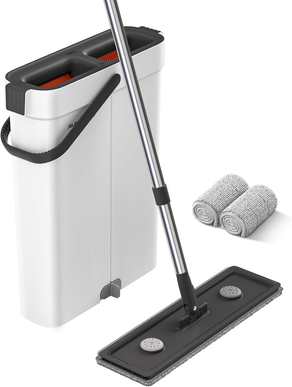 Mop and Bucket with Wringer Set,Hands Free Flat Floor Mop and Bucket,2 Washable Microfiber Pads Included,Wet and Dry Use, Home Floor Cleaning System for All Floor Types and Windows