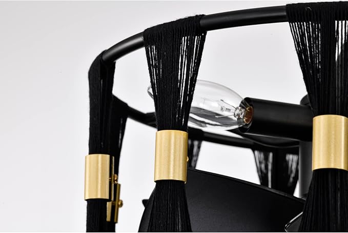 Lutz 16 Inch Matte Black and Gold Modern Fandelier