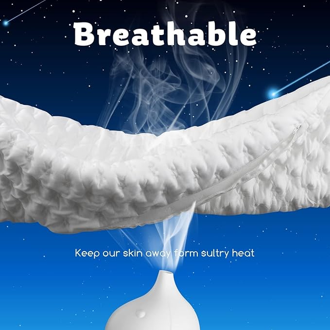 Cooling Side Sleeper Pillow for Neck and Shoulder Pain, Luxury Shredded Memory Foam Curved Bed Pillows for Sleeping Set of 1- Adjustable King Size- Washable Cover Original White