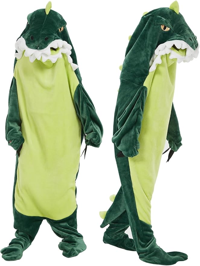 NAFLEAP Wearable Blanket Hoodie kids Shark Dinosaur Onesie Costume Sleep Bag Gifts for Girls