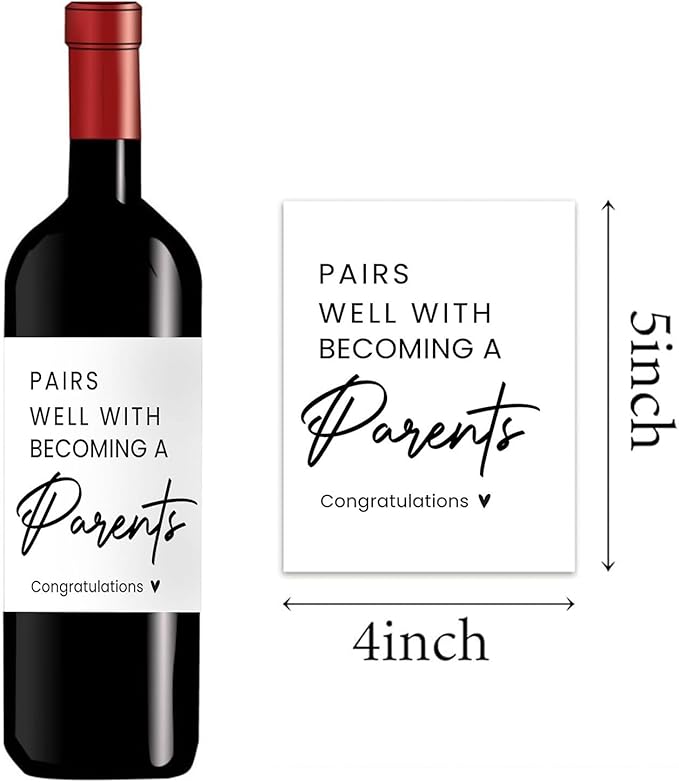 24 Pcs Parents Pregnancy Baby Announcement Wine Labels, Funny Pregnancy Baby Announcement Gifts for New Parents Wine Bottle Stickers Labels, Pairs Well With Becoming A Parents Wine Labels
