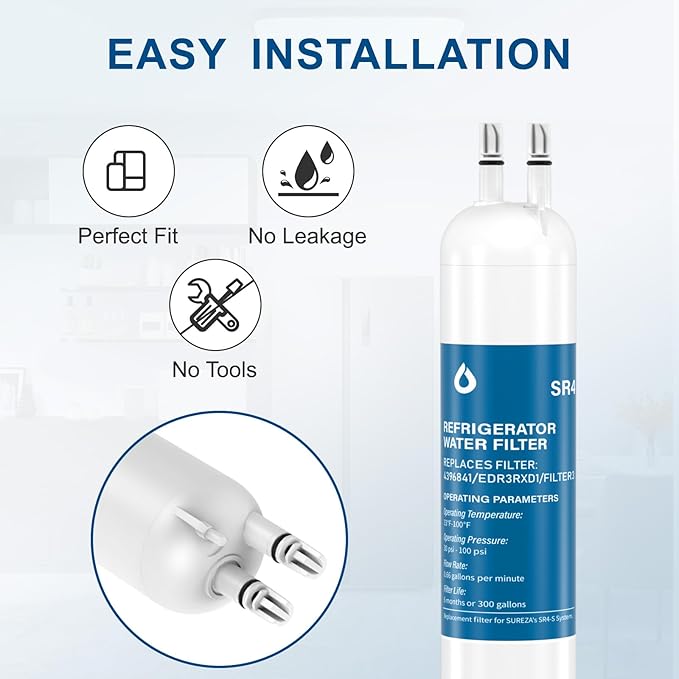 4396841 Refrigerator Water Filter Compatible with EDR3RXD1, Filter 3, 4396841, 4396710, 46-9083,46-9030, 9030, 9083 (1 Pack)