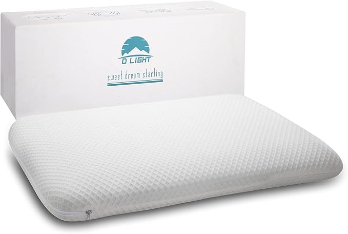 Ultra Slim 2.7" Stomach Sleeping Gel Infused Memory Foam Pillow- Ultra Thin and Flat Design for Stomach and Back Sleepers