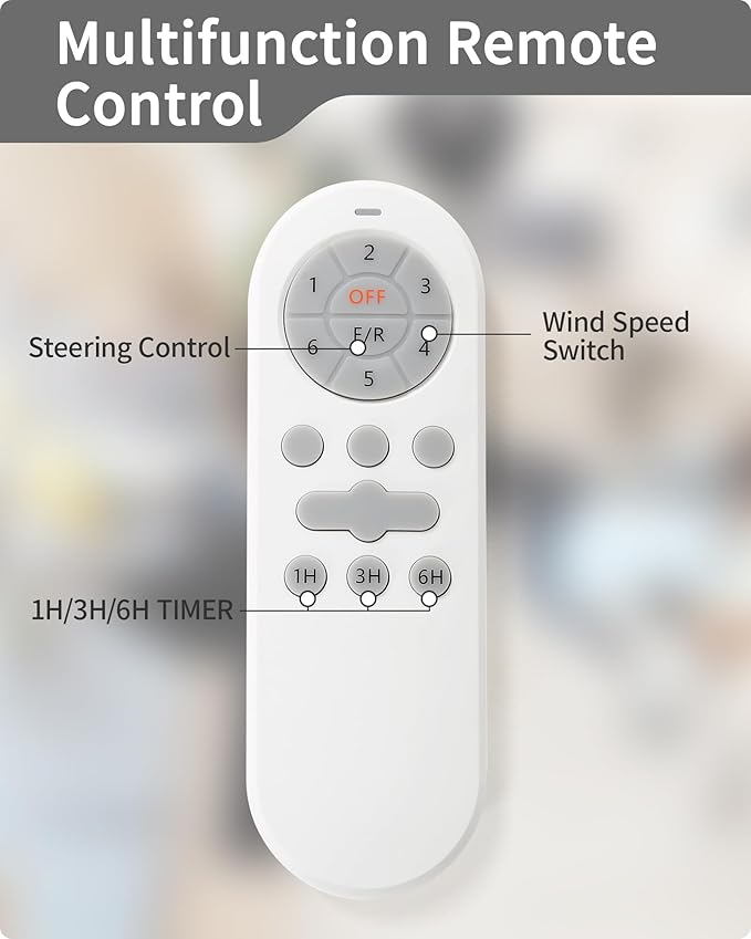 CACI Mall Ceiling Fans Without Lights - 52 Inch Flush Mount Ceiling Fan with 6 Speeds 3 Timer Remote, Quiet Reversible DC Motor and 5"/10"/25" Replacement Downrods (Light Wood Blades)