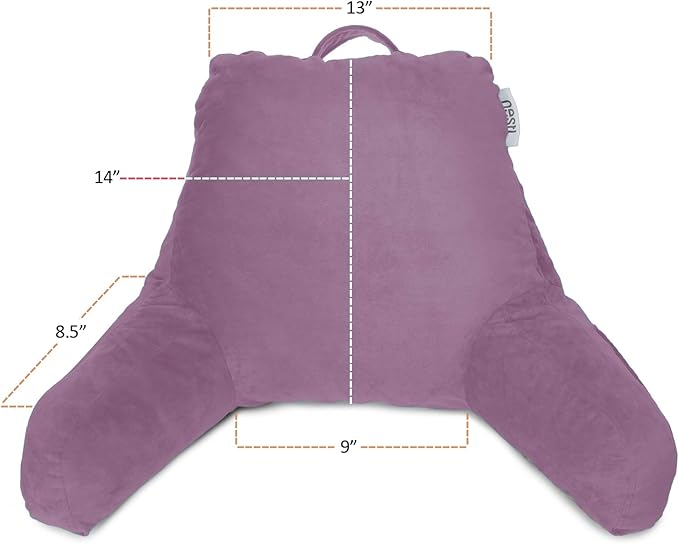 Nestl Reading Pillow for Kids, Small Bed Pillow, Back Pillow for Sitting in Bed, Memory Foam Chair Pillow, Reading & Bed Rest Pillows, Lavender Dream Back Pillow for Bed, Arm Pillow with Pockets