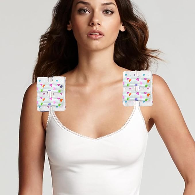 2PCS Bra Strap Pad Protector for Chest Port, Port Pillows for Chemo Patients, Pacemaker Pillow for Bra Post-Surgery, Chemo Port Pillow for Bra Strap, Recovery Cushion for Chest Heart Support (Love)