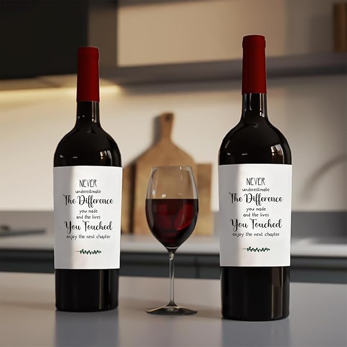 24 Pcs Farewell Gifts for Coworkers Wine Labels Goodbye Gifts for Friends Going Away Gifts for Employee Wine Bottle Stickers Enjoy the Next Chapter Wine Labels for Bottles