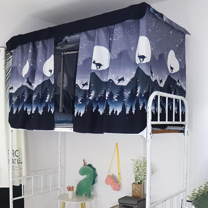 XGOPTS Bottom Bunk Bed Curtains Students Dormitory Bunk Bed Curtains Loft Bedroom Privacy Curtains Single Sleeper Blackout Cloth Bed Tent Curtain Shading Net Lightproof Bedding Spread Curtain Canopy