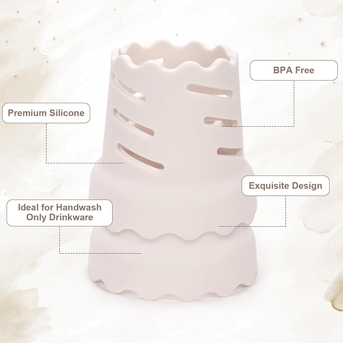 2pcs Drying Rack for Water Bottles, BPA Free Silicone Drying Rack for 15oz-100oz Bottles and Tumblers, Stackable Bottle Drying Holder Rack for HydroFlask, Yeti, Simple Modern, Camelbak(White)