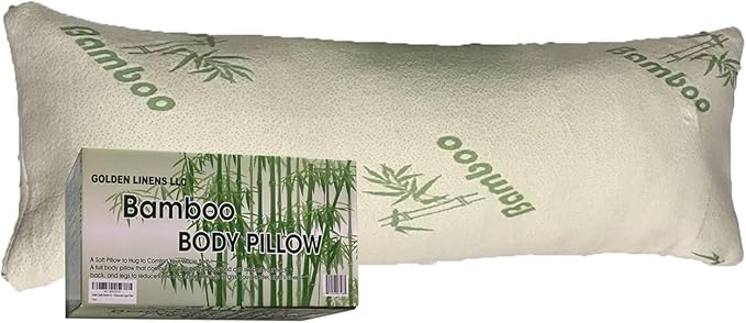 Golden Linens Full Body Pillow Hotel Quality Shredded Memory Foam with Removable Cover with Zipper - with Cool-Flow - 16" X 48" Body Pillow