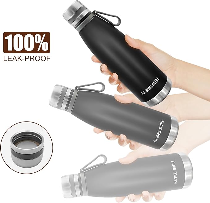 22oz Thermos for Hot and Cold Drinks, Coffee Thermos Water Bottle, Wide Mouth Thermal Cups- Leakproof Stainless Steel Insulated Thermos - Commute, Travel, and Picnic Friendly