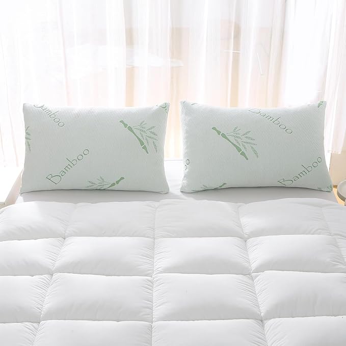 Shredded Memory Foam Pillows Set of 1, Cooling Zippered Breathable Memory Foam Bed Pillow for Sleeping 1 Pack, Queen Size Firm Pillow Gel for Neck Support, Hotel Quality Rest Pillow 20" x 30" Queen