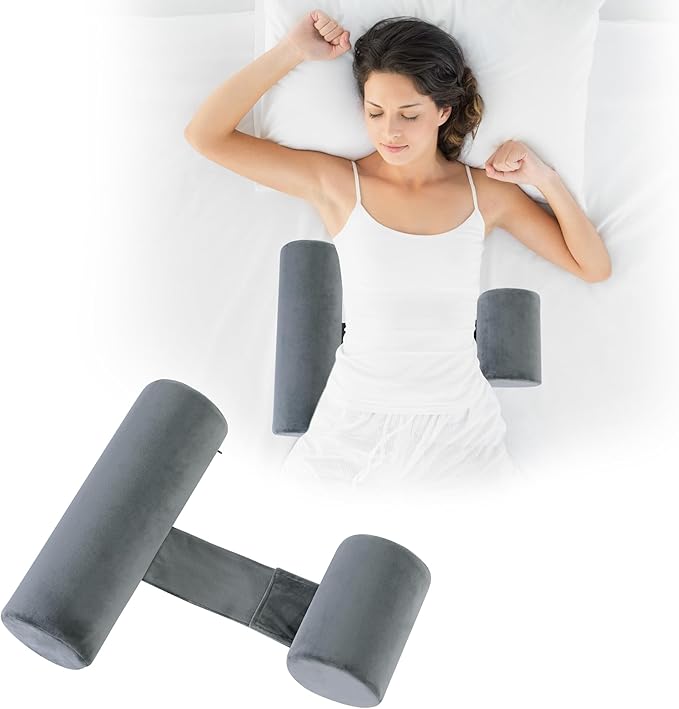 HOMBYS Memory Foam Sleep Position Training Pillow, Body Bolster Supportive Trainer Pillow for Back Sleeper Side Sleeper, Adjustable Body Pillow - Grey