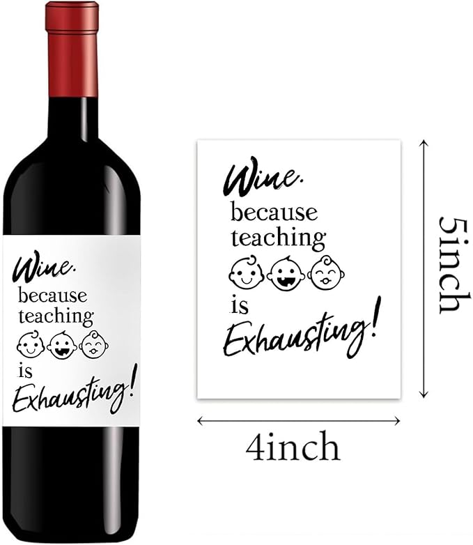 24 Pcs Teacher Thank You Gifts Wine Labels Teacher Appreciation Gifts Wine Bottle Stickers A Truly Great Teacher Wine Labels for Bottles Gifts for Women Men