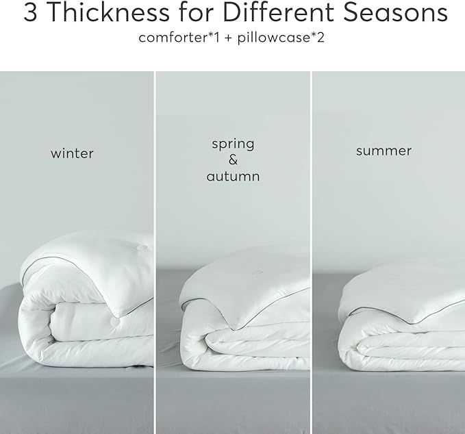 KASENTEX Super Duper Soft 96x106in Lightweight Jersey Knit California King Comforter Set, Buttery Smooth Bedding Sets, Oversized Duvet Insert 3 Piece, 2 Pillowcases, Wedding Plain White