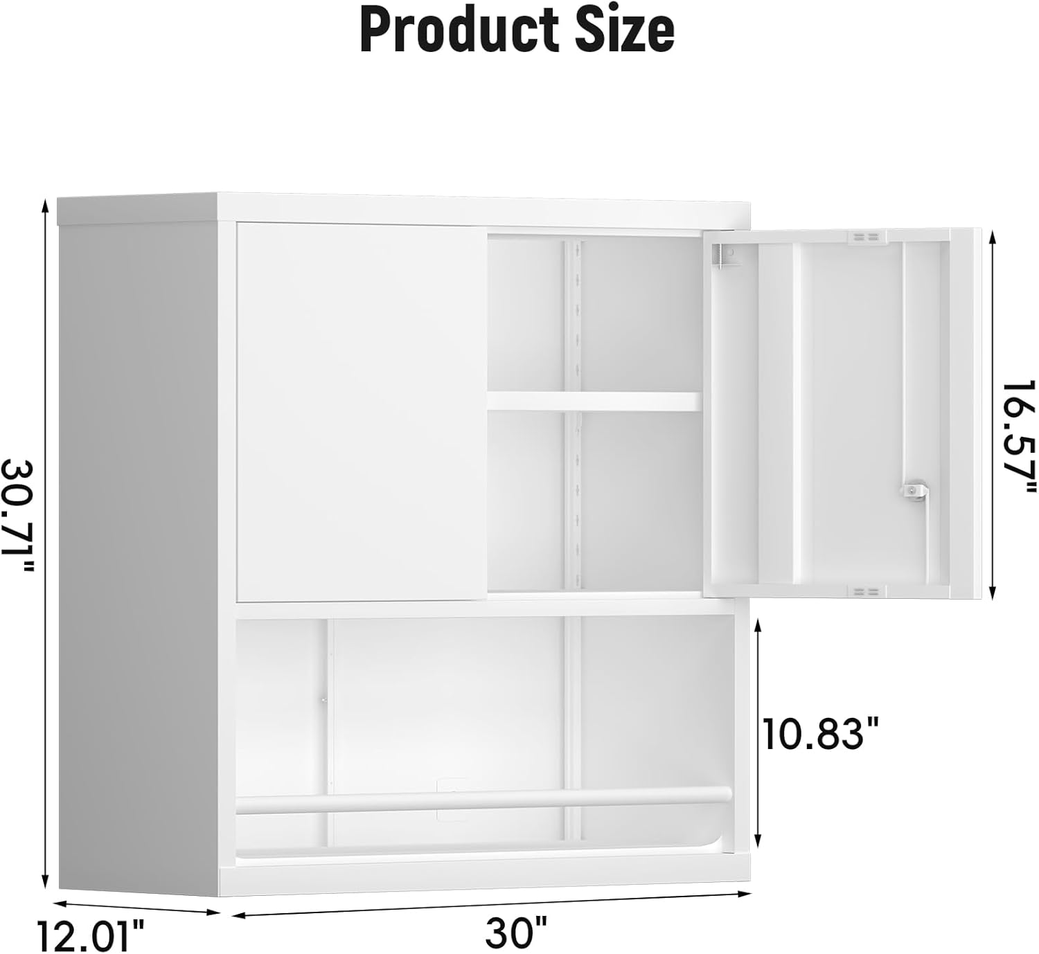 Wall Cabinets,Garage Metal Storage Cabinet with Shelf,Wall Storage Cabinet with Locking Door,Steel Cabinets for Kitchen,Home Office,Basement