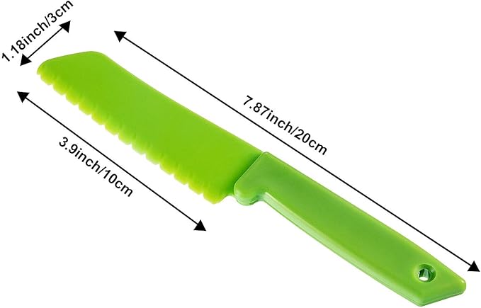 JOVITEC 10 Pieces Kid Plastic Nylon Cooking Knife Set, Children Toddler Kitchen Knives, Safe Knives for Bread, Lettuce Knife and Salad Knife