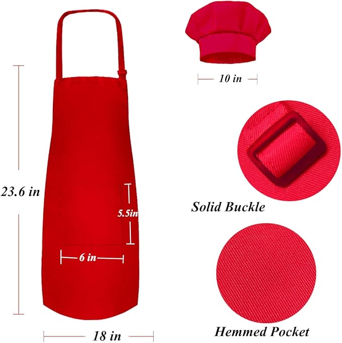 Kids Cooking Baking Gift Set with Recipe Cooking Supplies Cards - Junior Aprons Chef Hat for Girls & Boys - Real Accessories & Utensils for the Curious Child