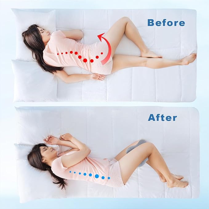 Knee Pillow for Side Sleeper Support Thighs and Knees for Sciatica, Back, HIPS, Knees, Joints Pain Relief - Leg Pillow for Sleeping Between Legs Aligns Spine & Relieves Pressure-Small,Gray