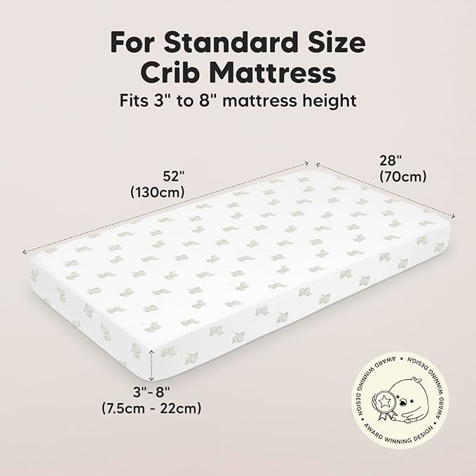 2-Pack Crib Sheets for Boys,Girls - Viscose Derived from Bamboo Fitted Crib Sheet, Organic Baby Crib Sheets, Crib Mattress Sheet,Toddler Bed Sheets,Baby Sheets for Crib Fitted Sheets(Elly)
