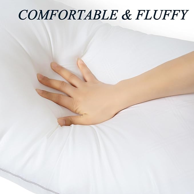 Pillows for Sleeping 4 Pack Bed Pillow Set of 4 for Side Back and Stomach Sleepers Down Alternative Filling Luxury Soft (White, Standard(4 Pack))