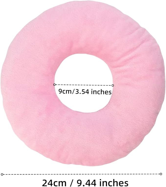 Donut Pillow, Ear Piercing Pillow for Side Sleepers, Face Down Pillow, Small Donut Pillow with Ear Hole, Ear Relief for Ear Pressure and Pain, Ideal for Headphones (Blue)